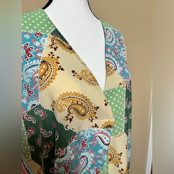 NWT GigiO Cottagecore Patchwork Midi Kaftan Dress Sz Small - Picture 9 of 12